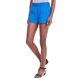 J. Crew Factory Athens Blue Jacquard Boardwalk Cotton Pull On Elastic Shorts - 2